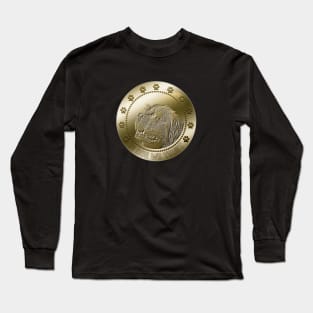 Newfoundland Dog Newfie Coin Currency Crypto Funny Humor Long Sleeve T-Shirt